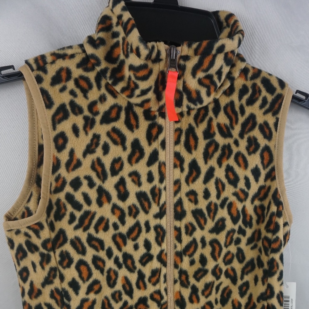 Amazon Essentials Girls Polar Fleece Leopard Print Vest Medium NWTags